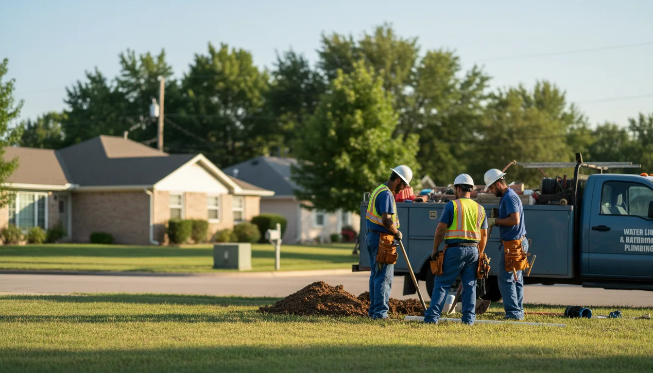 Residential water line and bathroom plumbing service in Hallettsville, TX